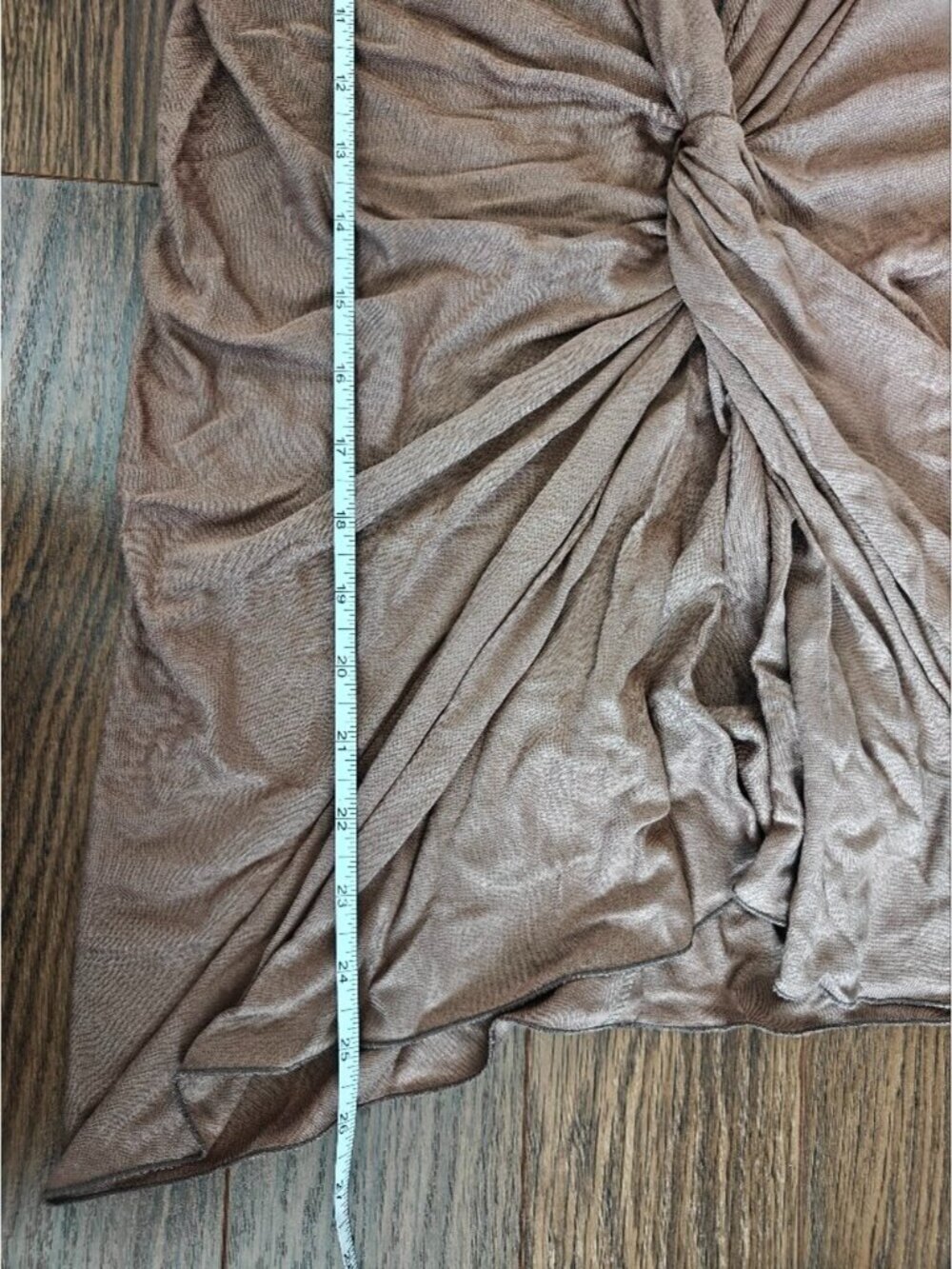 Yves Saint Laurent Brown Twist Front Draped Top Cap Sleeve FR 40 Small - Picture 6 of 7